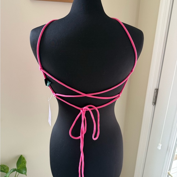 Pink Ribbed Halter Top - Picture 4 of 5